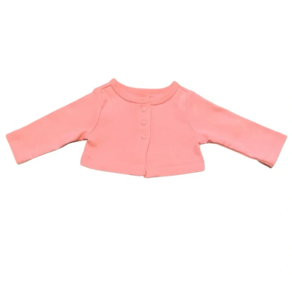 Carter’s Child Of Mine Preemie Pink Snap Cotton Cardigan Valentine’s Day.  V